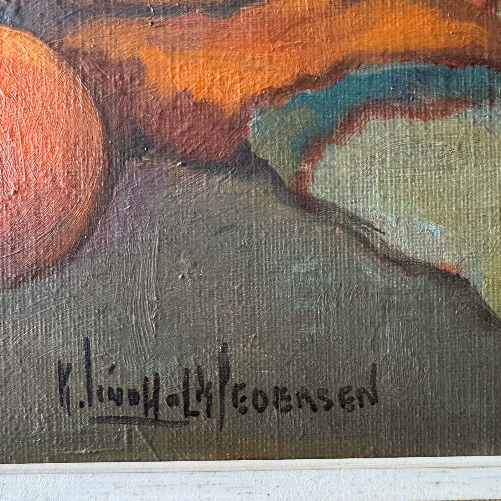 The Framed Within. Vintage Danish Oil Painting. photo Art