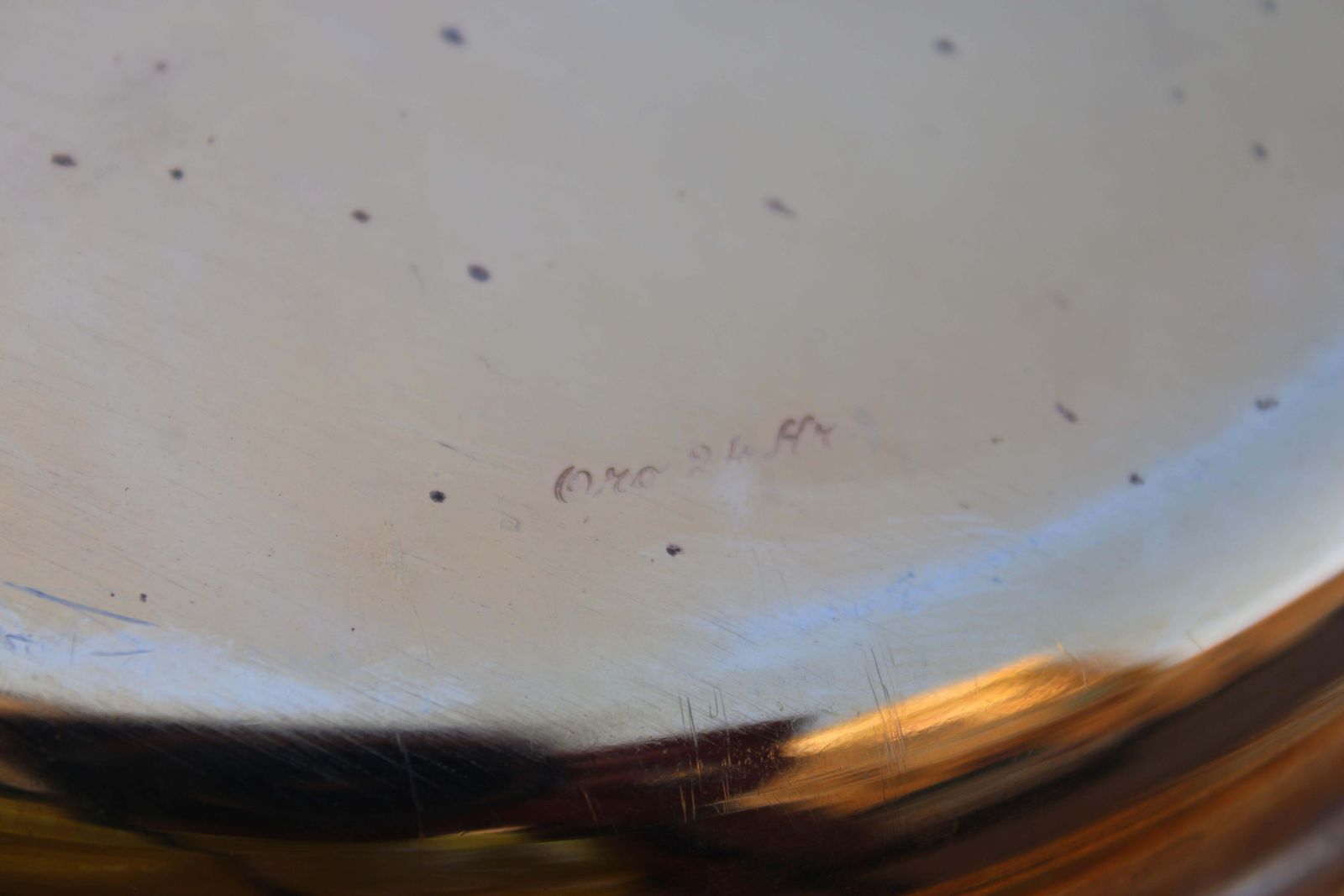 Empty Pockets Round Plate Of 24kt Gold Plated Design photo vintage
