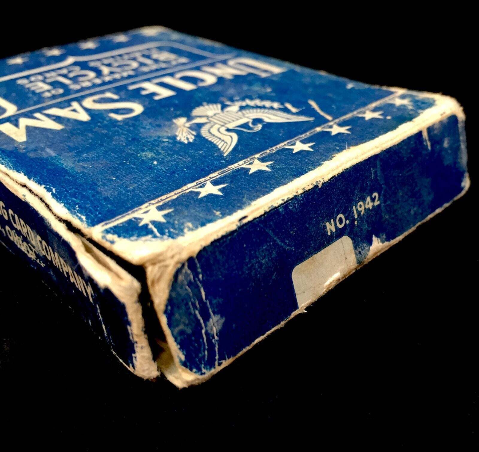 Antique Boxed Set Of Uncle Sam Playing Card Deck / Playing Cards Game C.1942 photo for sale