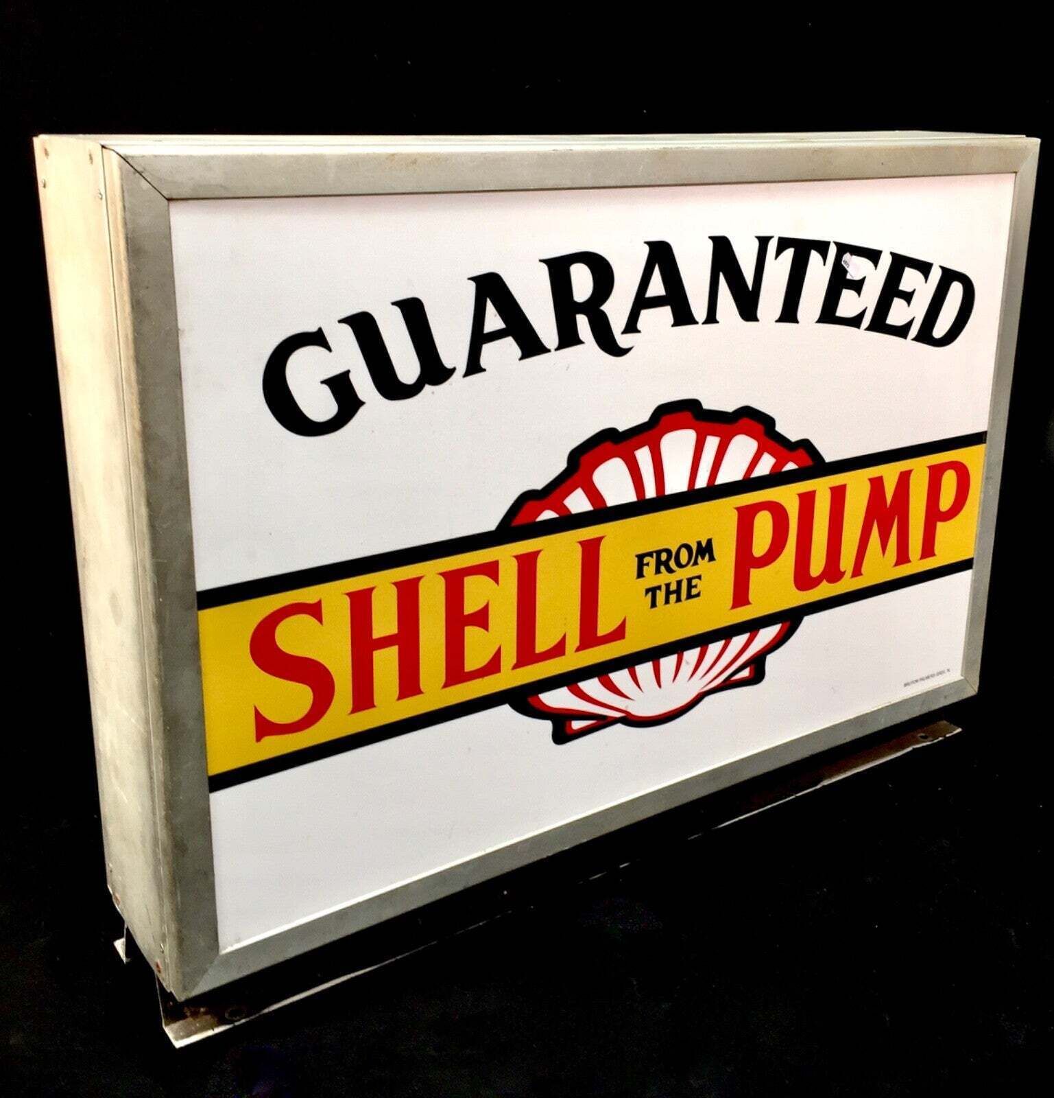 Vintage Advertising Freestanding Double Sided Shell Pump Sign C.1960 Lightbox photo Home Decor