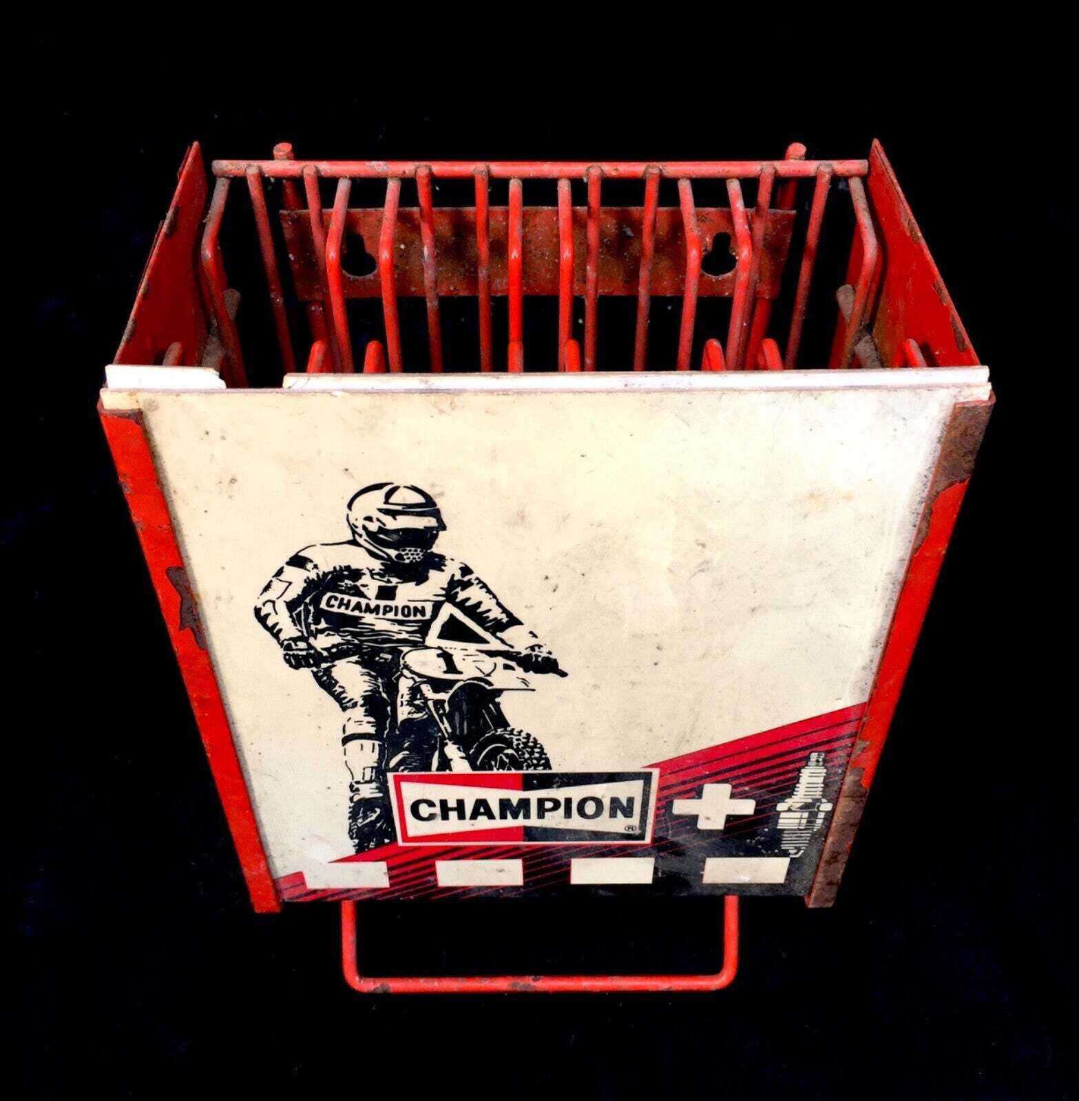 Antique Advertising 1970s Champion Spark Plugs Shop Counter Display Dispenser photo for sale