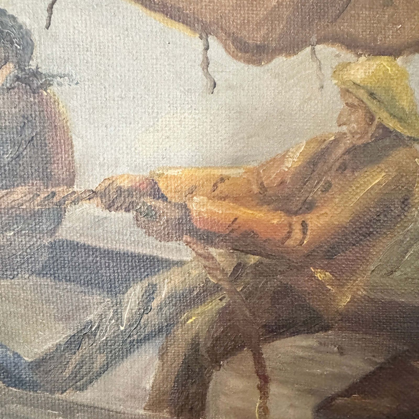 Braving The Swell 1928. Vintage Swedish Oil Painting. photo Art