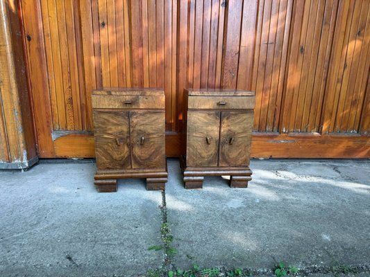 Austrian Art Deco Chests In Walnut Veneer, 1920s, Set Of 2 photo 5193.0