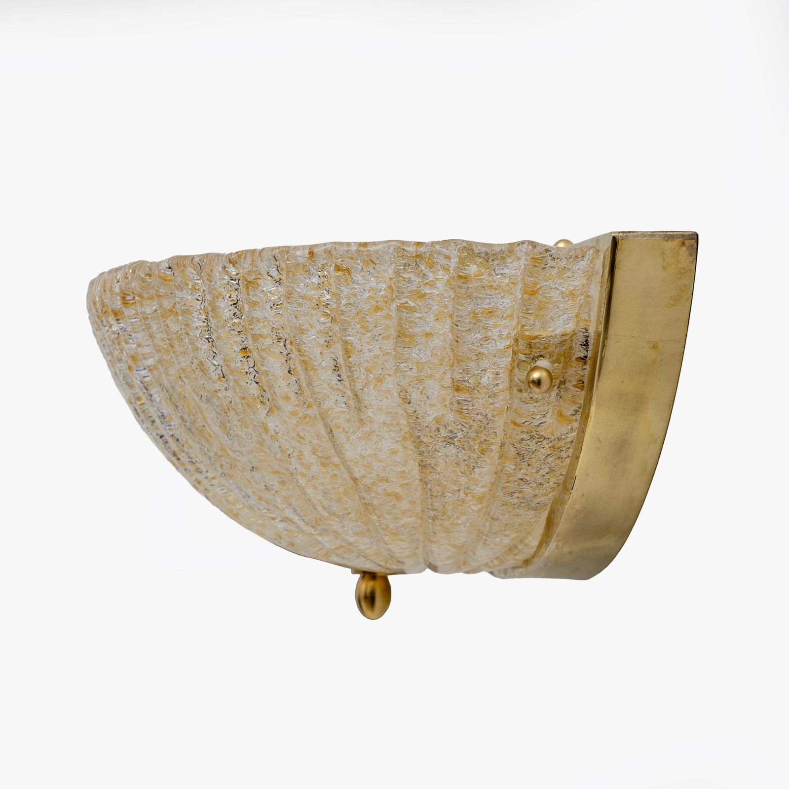 Pair Of Barovier Style Mid Century Modern Murano Glass Shell Sconces photo 3281.0