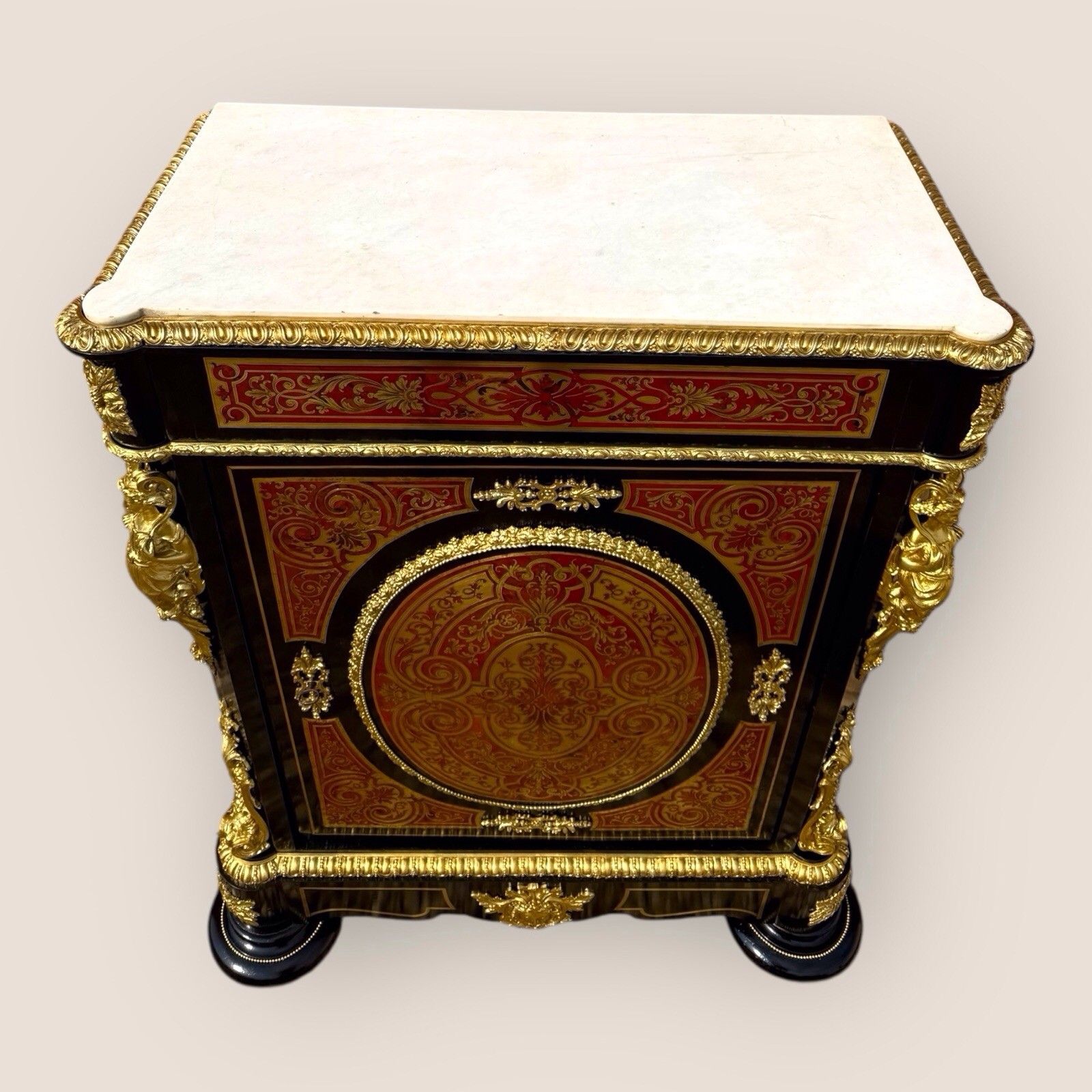 Napoleon III Boulle & Marble Pier Cabinet photo 4500.0