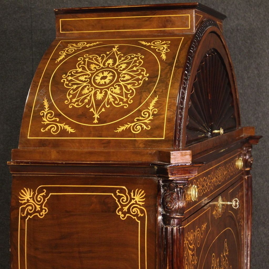 photo for sale Great Austrian Biedermeier Style Inlaid Secretaire