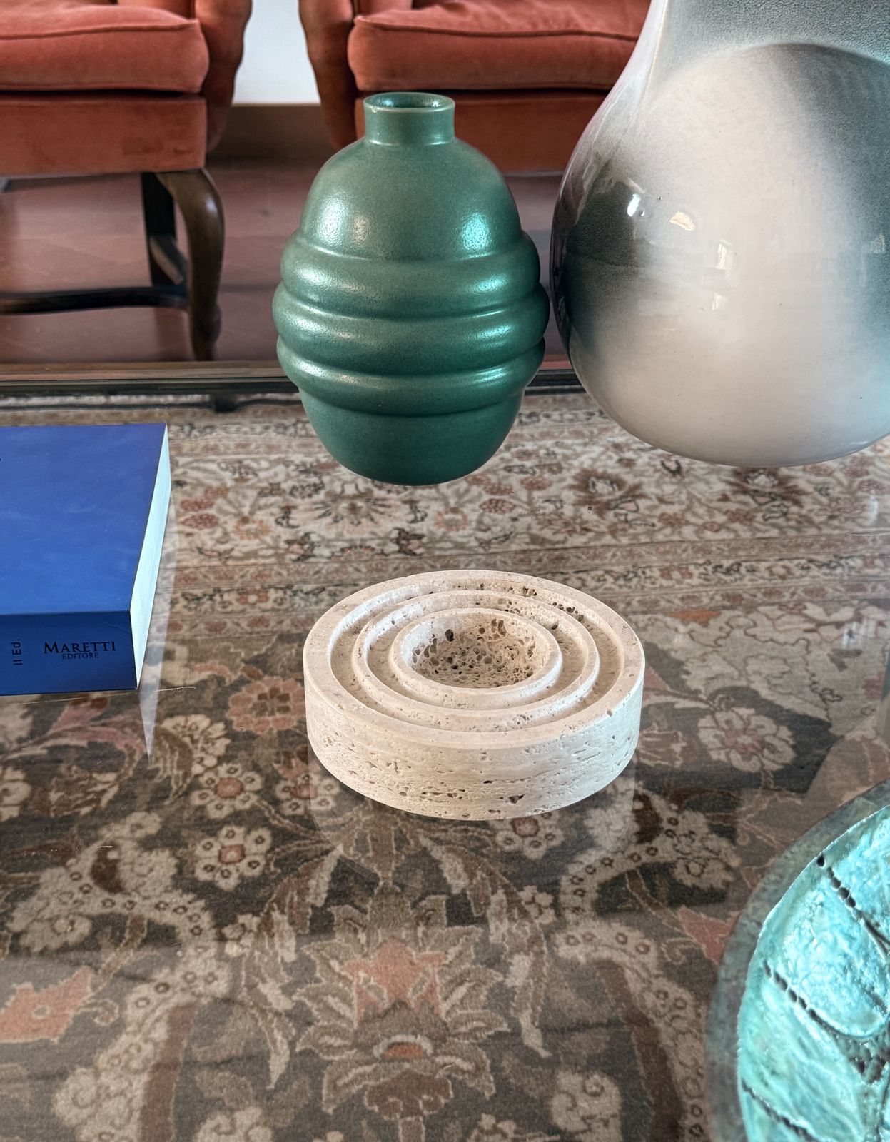 Travertine Vide Poche / Ashtray, Cerri Nestore, Italy, 1970s photo for sale