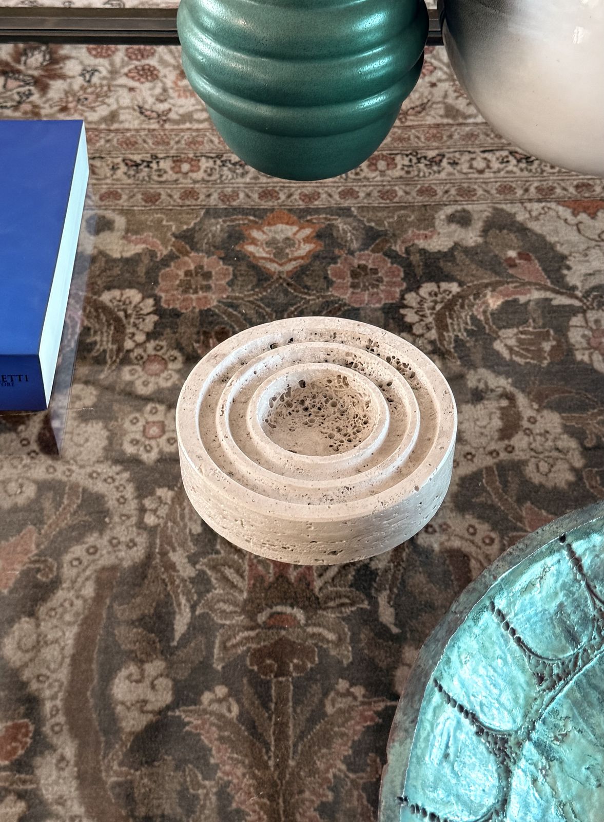 Home Decor Travertine Vide Poche / Ashtray, Cerri Nestore, Italy, 1970s photo