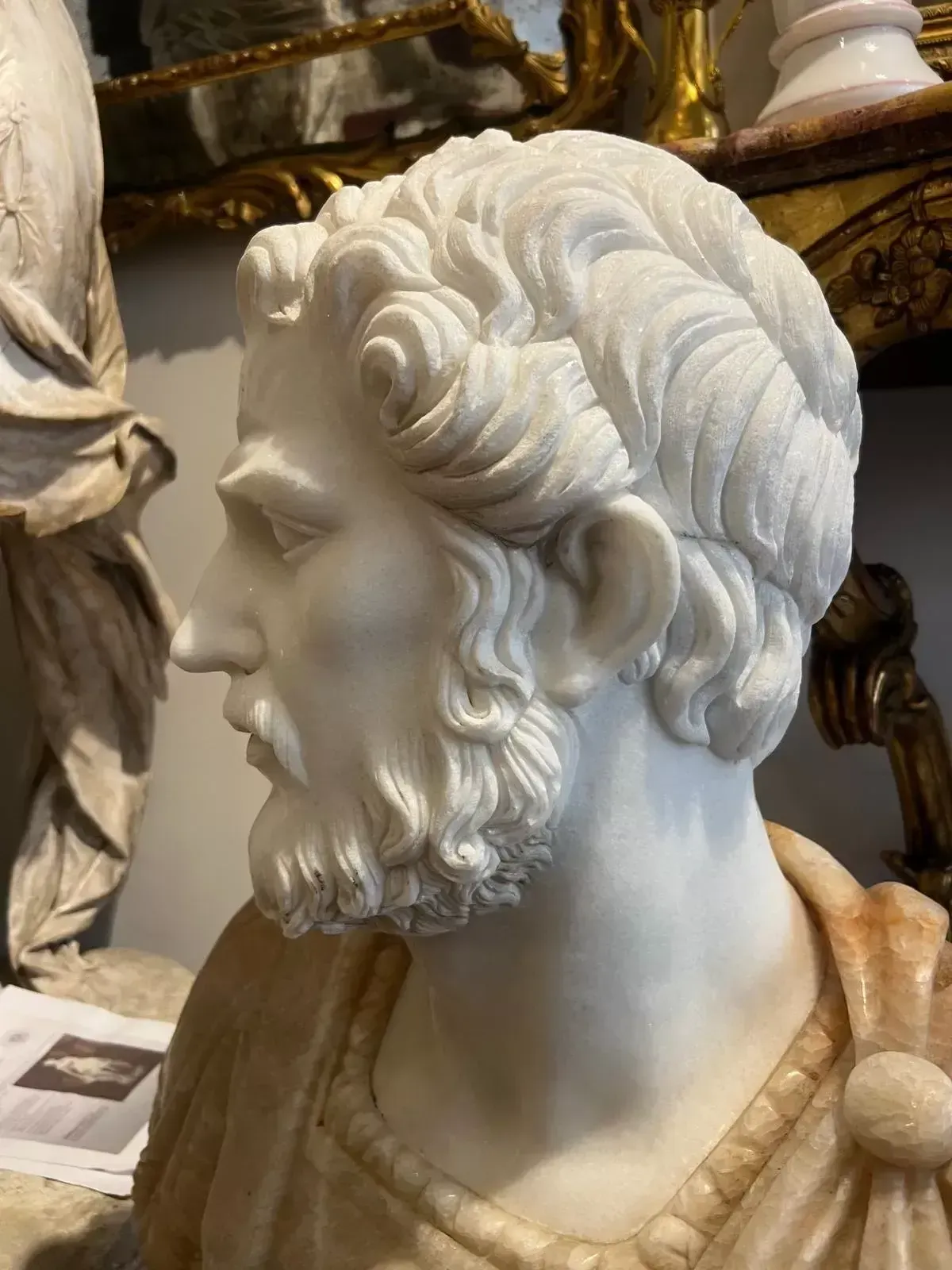 Bust Of Marcus Aurelus In Marble In Marble And Onyx, 20th Century photo for sale