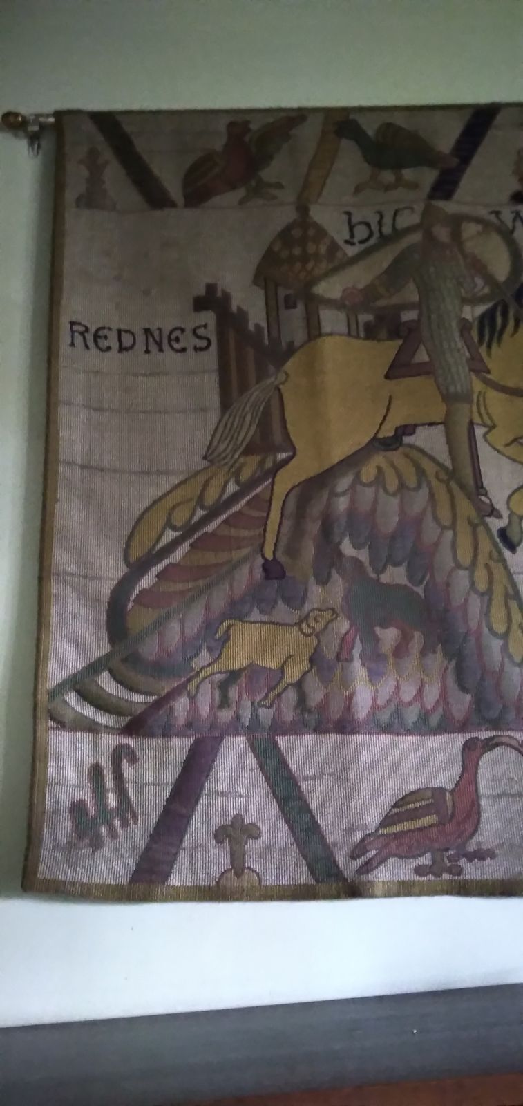 Large Centre Francais De Tapis Bayeux Tapestry. Vintage. Original Provenance. photo vinterior