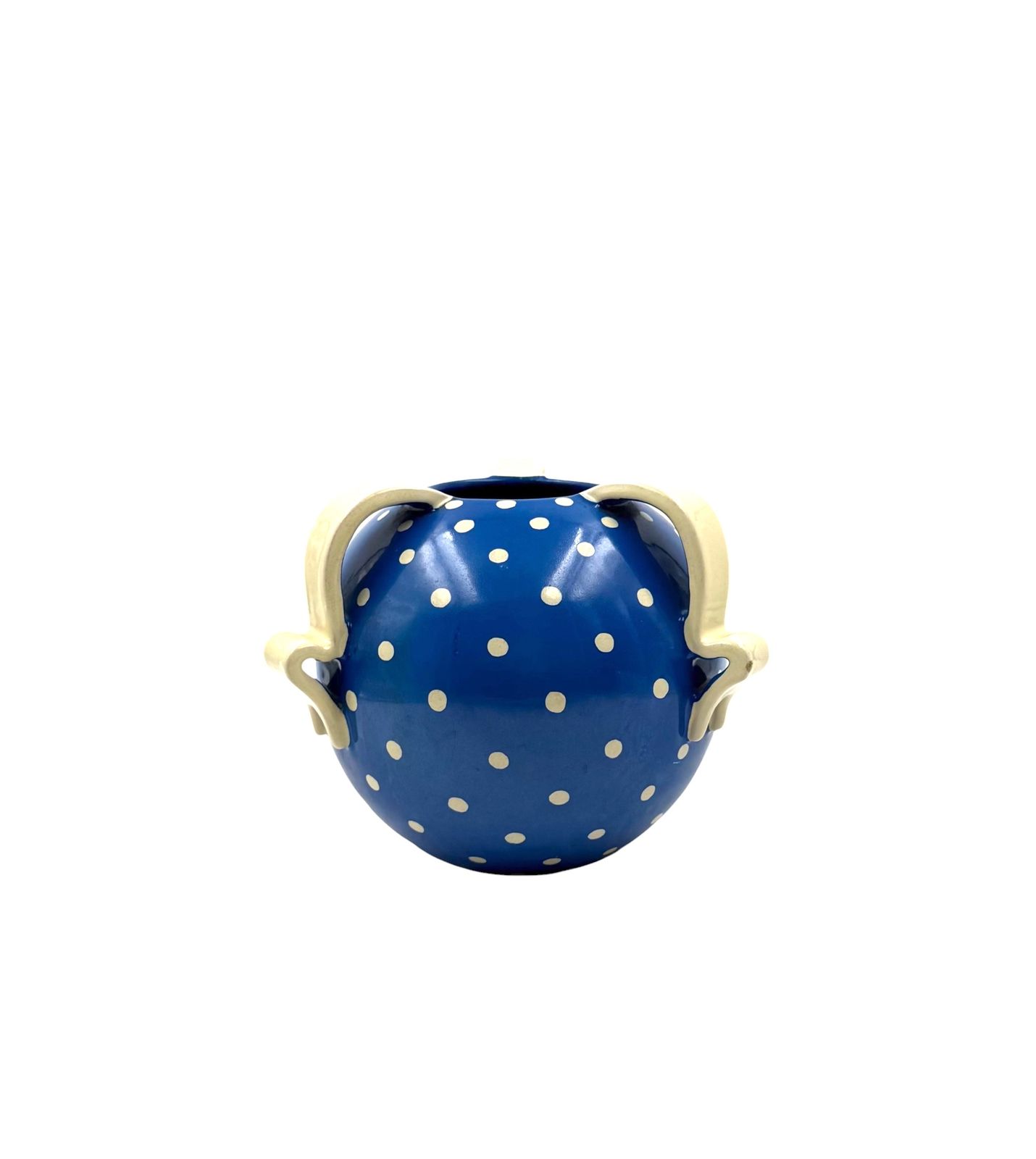 Art Deco Blue Ceramic Vase, Rometti, Umbertide Italy 1930s