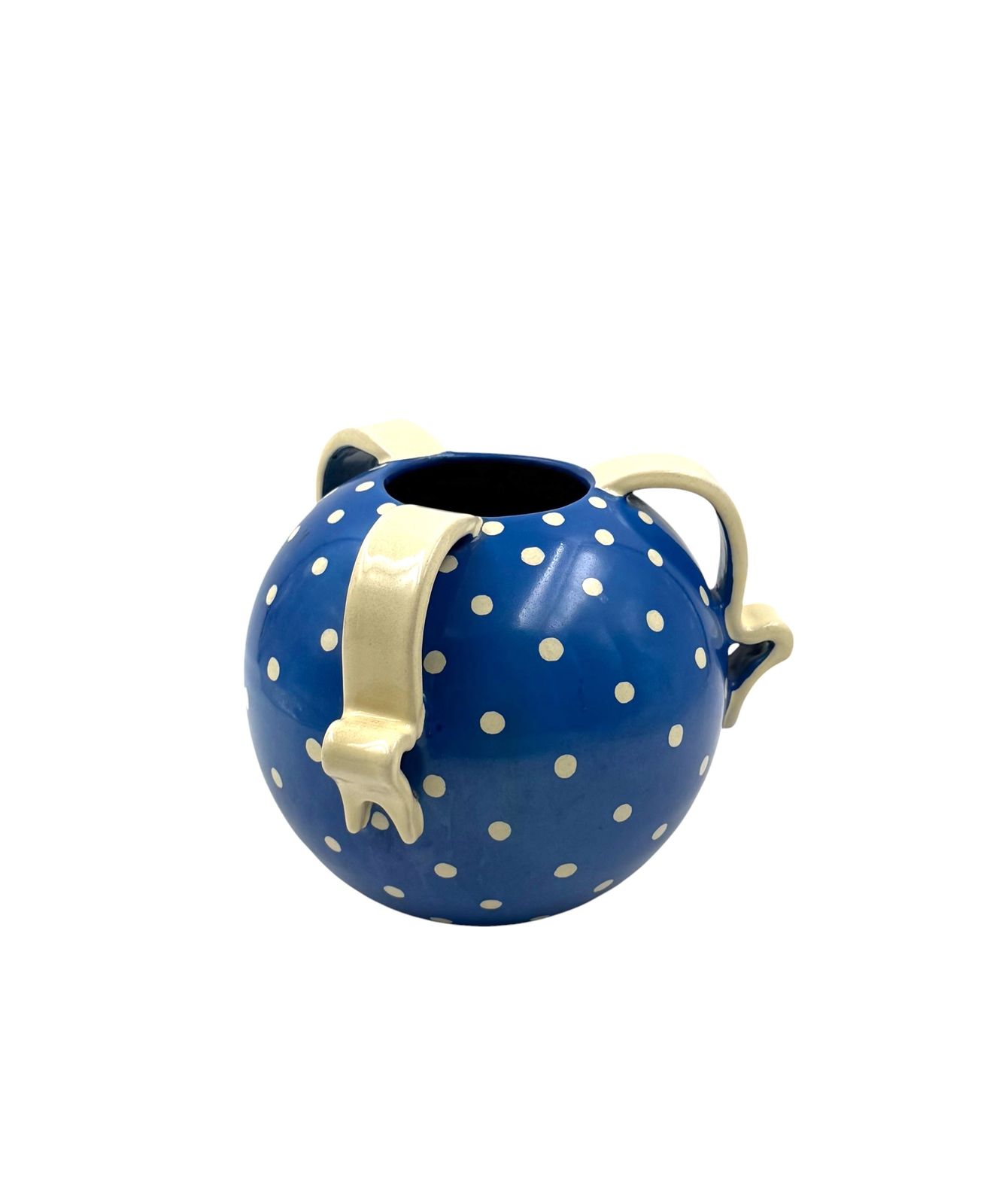 photo vintage Art Deco Blue Ceramic Vase, Rometti, Umbertide Italy 1930s