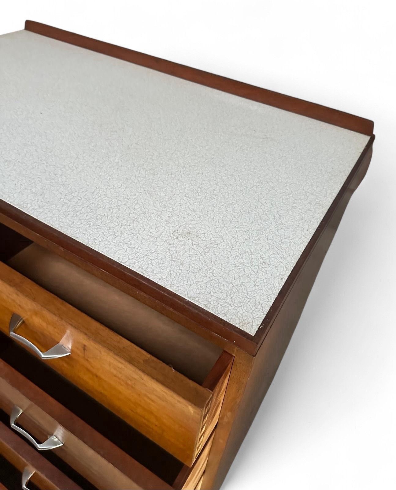 Mod Chest Of Drawers Walnut And Formica Mid Century Retro C1950s photo furniture