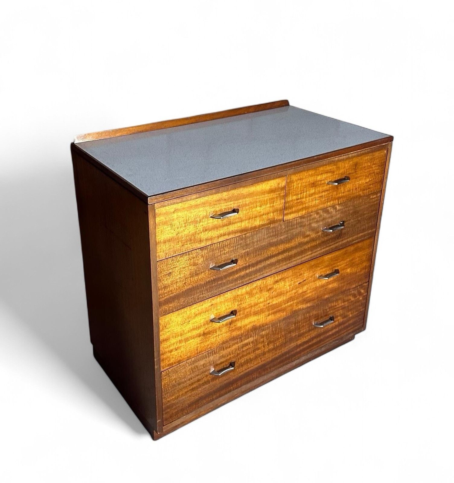 Mod Chest Of Drawers Walnut And Formica Mid Century Retro C1950s photo 245.0