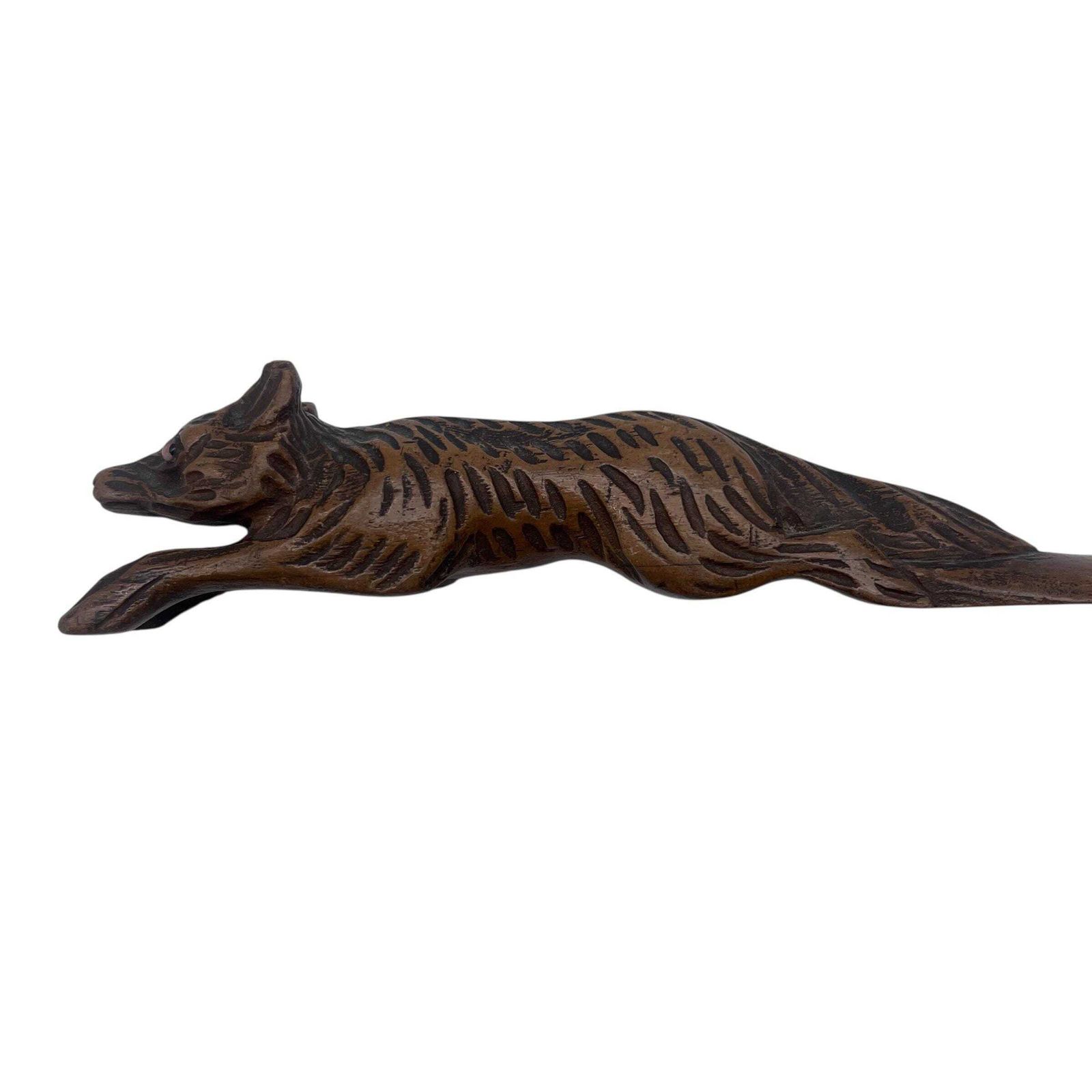 Antique Carved Fox Page Turner   Book Marker   Glass Eyes   Treen   Library   Home Decor   Study Decor photo furniture
