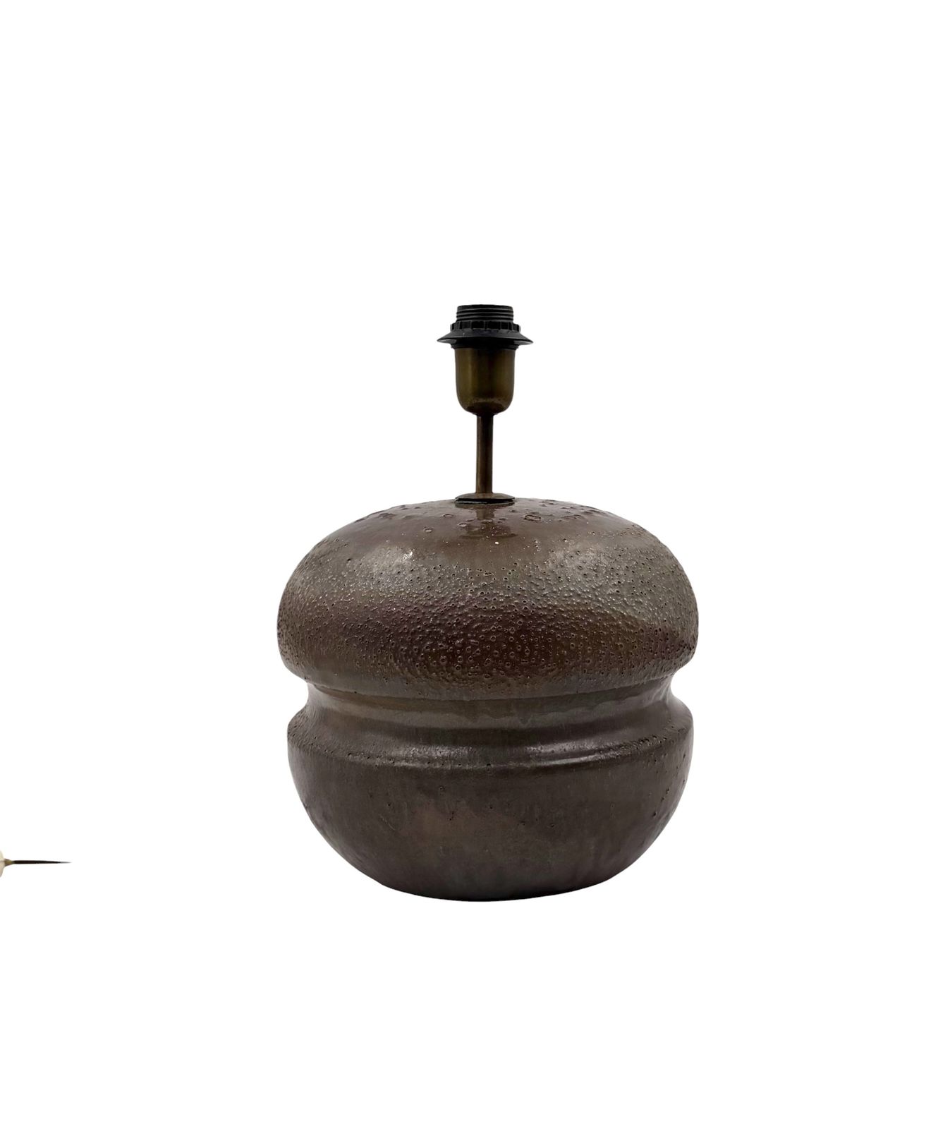 photo for sale Mid Century Modern Brown Ceramic Lamp Base,  France 1960s