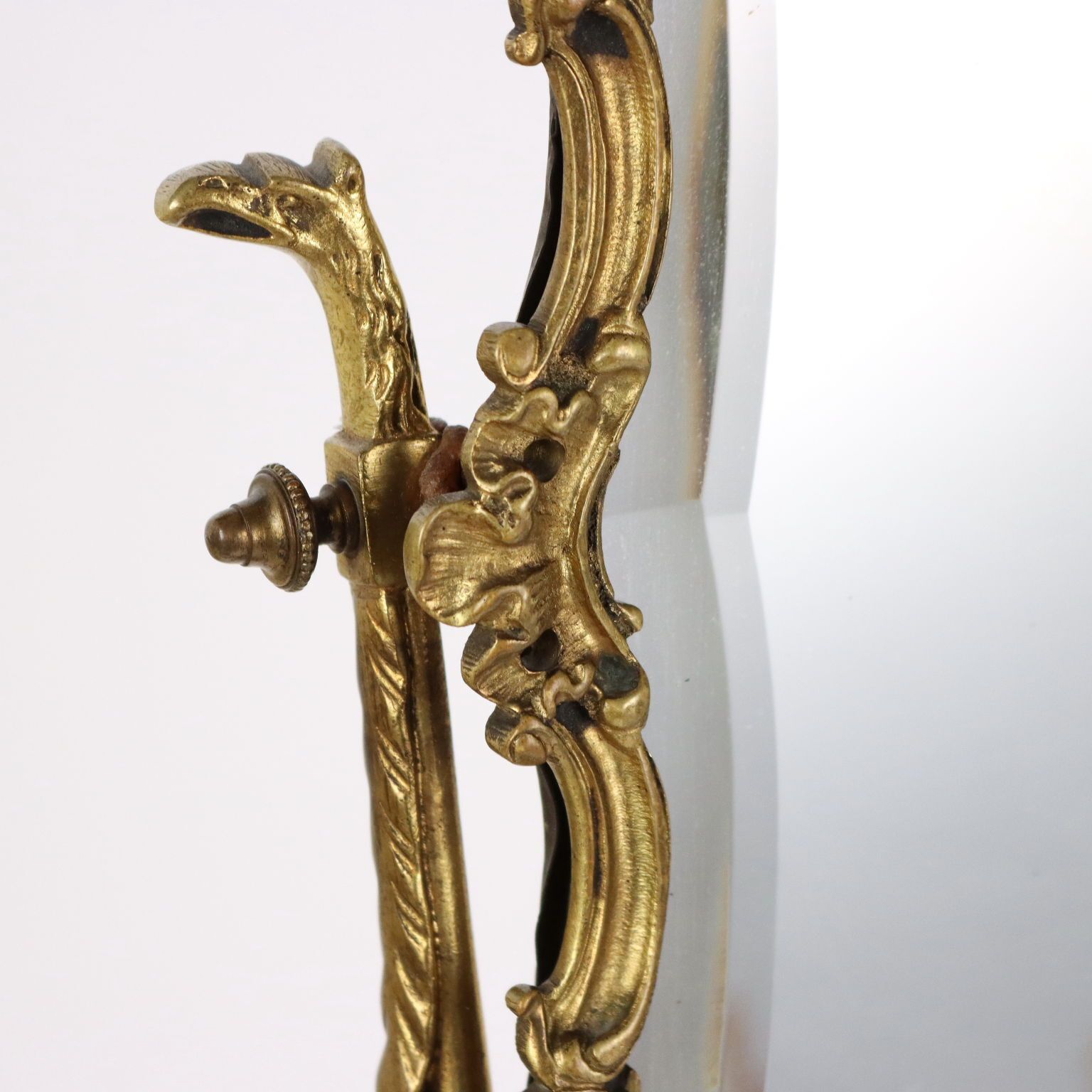 Antique Vanity Mirror Bronze Europe XIX XX Century photo 590.0