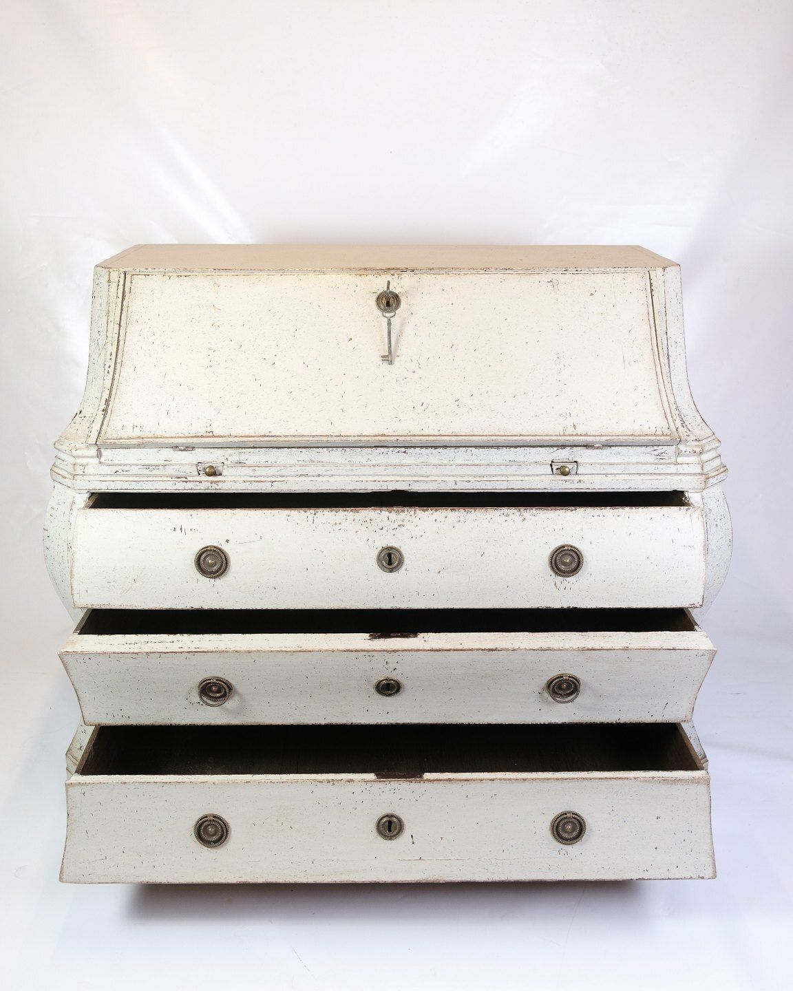 Gustavian Grey Painted Chatol With Four Drawers  From 1790s photo buy