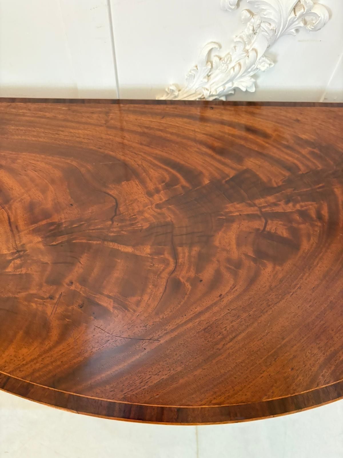 Antique 18th Century Quality Mahogany Inlaid Demi Lune Shaped Card Table photo Furniture