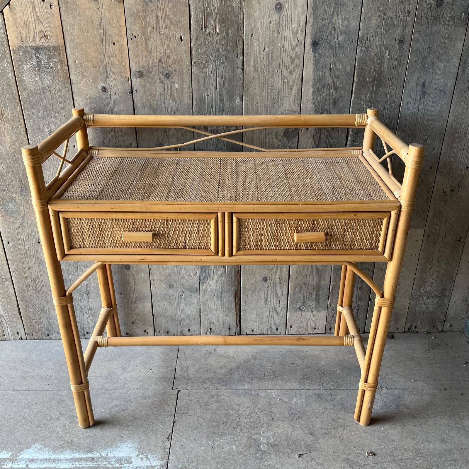Bamboo And Rattan 2 Drawer Dressing Table photo 925.0