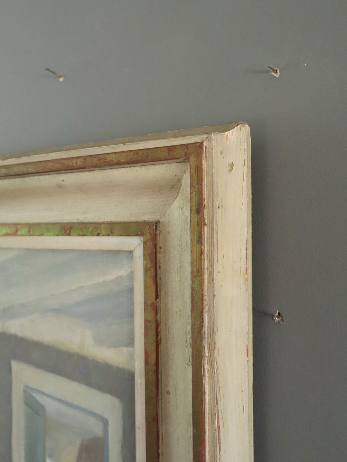 Interior With Green Stove Oil Painting photo vinterior