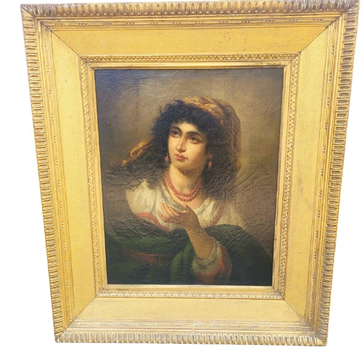 V Caprile, Large Portraits Of A Neapolitan Couple, Late 19th Century photo for sale