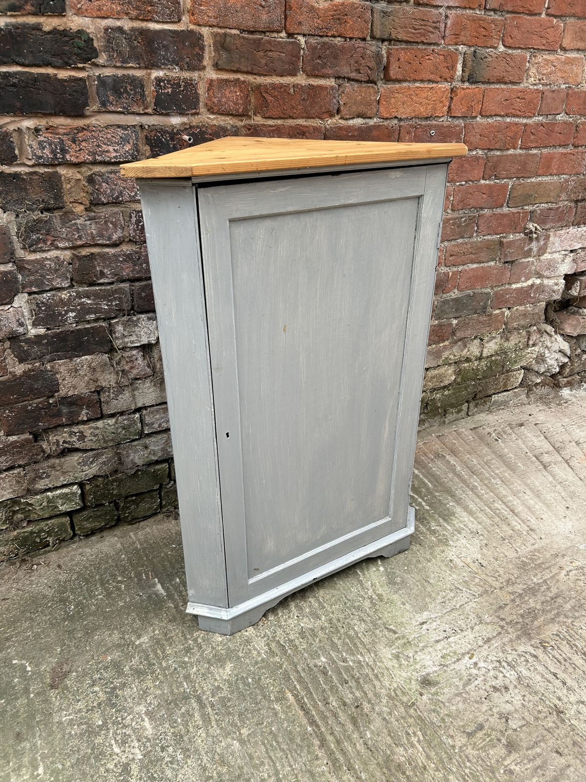 Pine Corner Cupboard Grey Painted photo Furniture