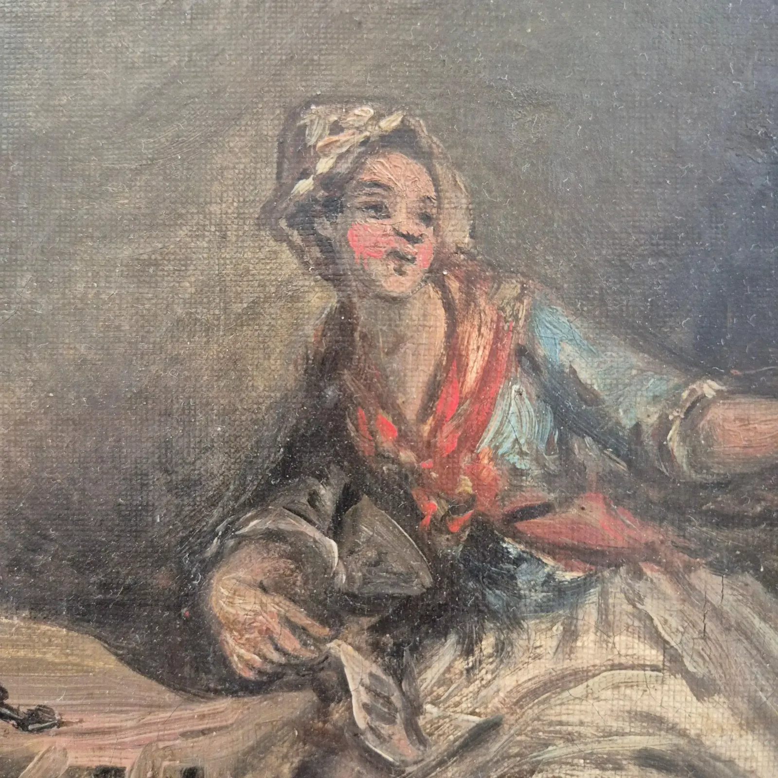 Daily Scene Of Servants, Oil On Canvas, 19th Century photo Art