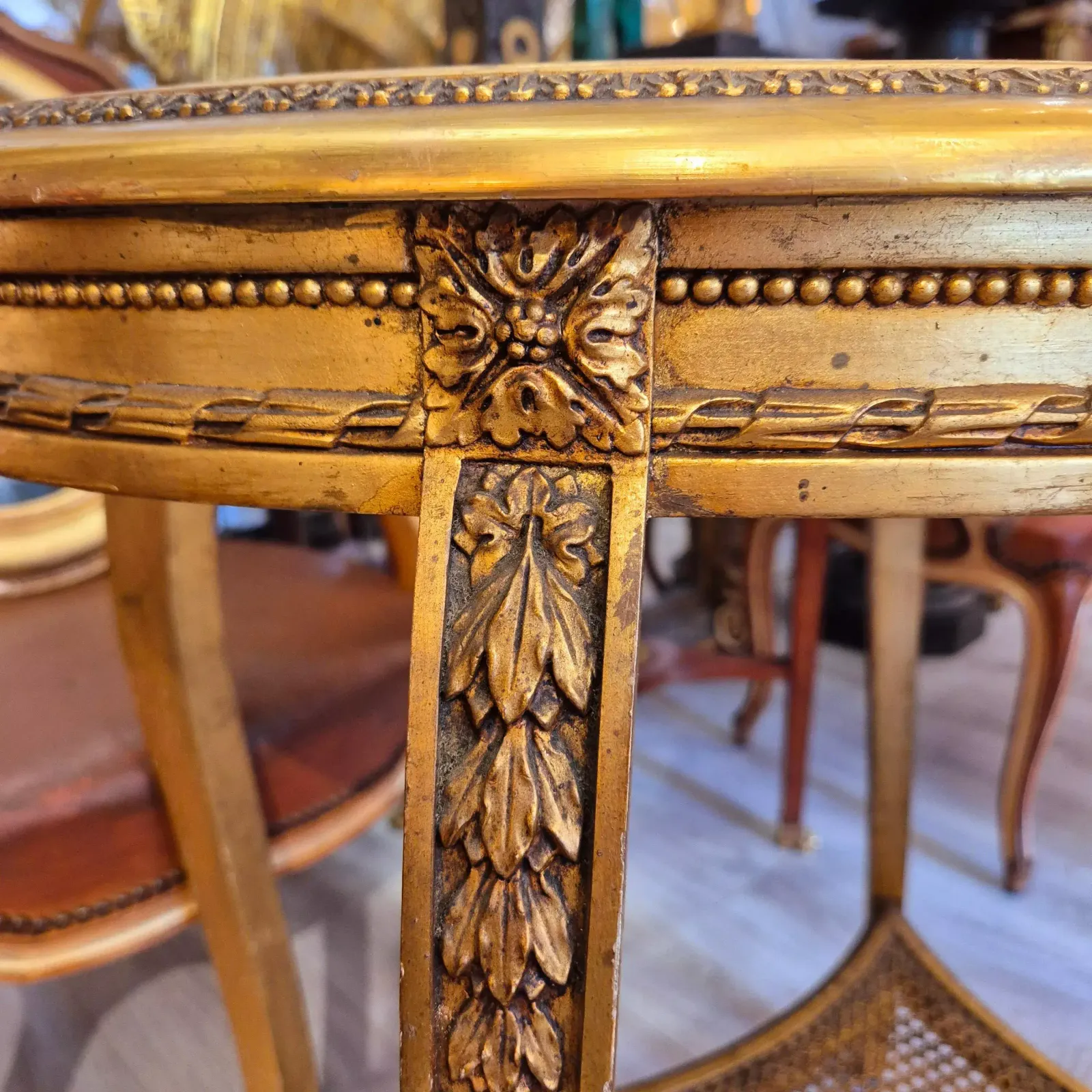 Oval Table In Gilded And Carved Wood, 19th Century photo 2135.0