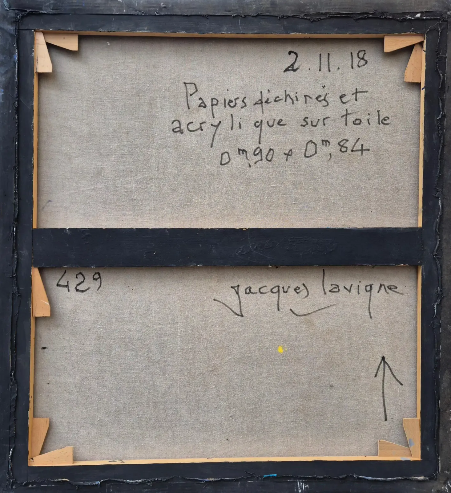 Jacques Lavigne, Untitled, Torn Paper And Acrylic On Canvas, 2018 photo furniture