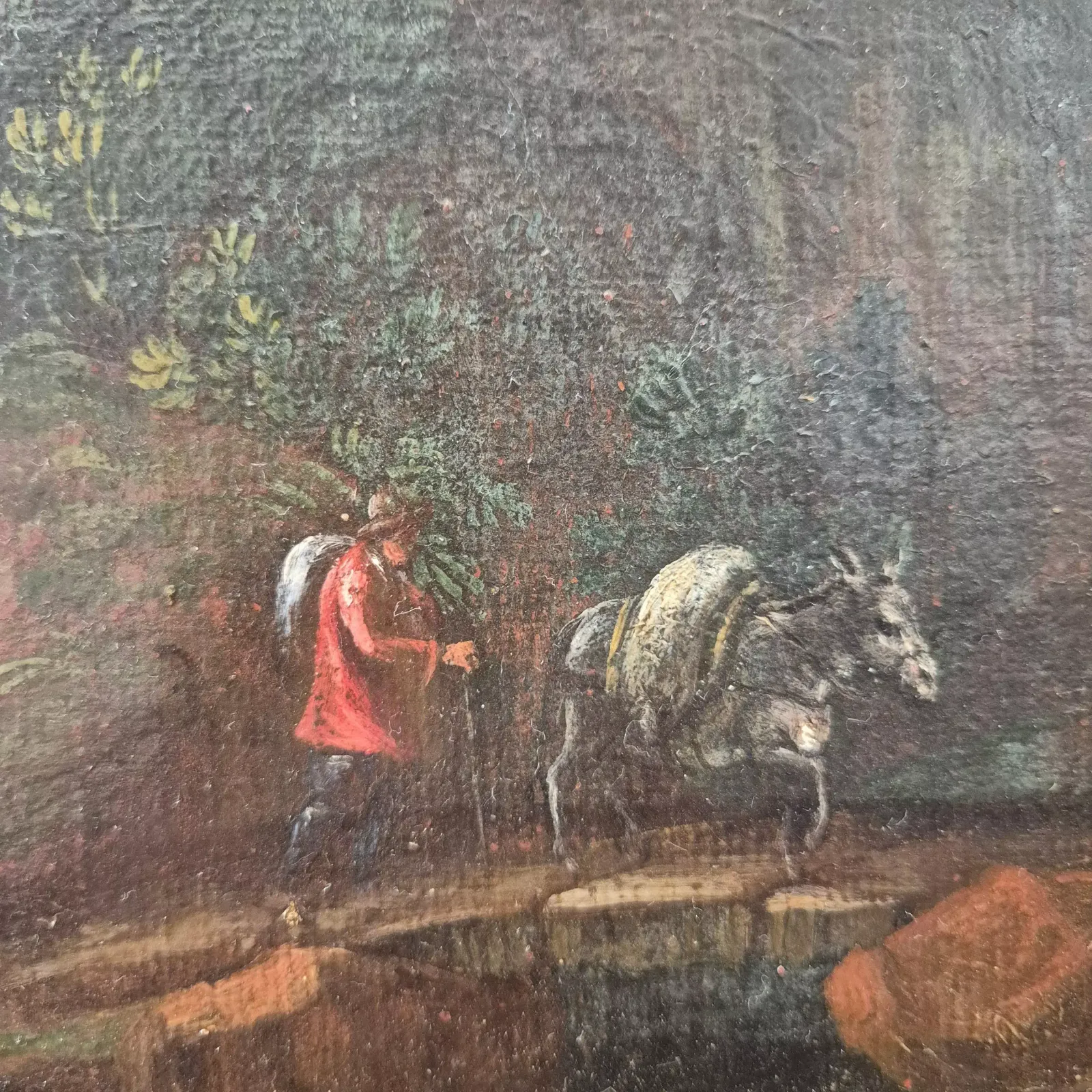 Italian Landscape With Ruins, Oil On Canvas, 19th Century photo for sale