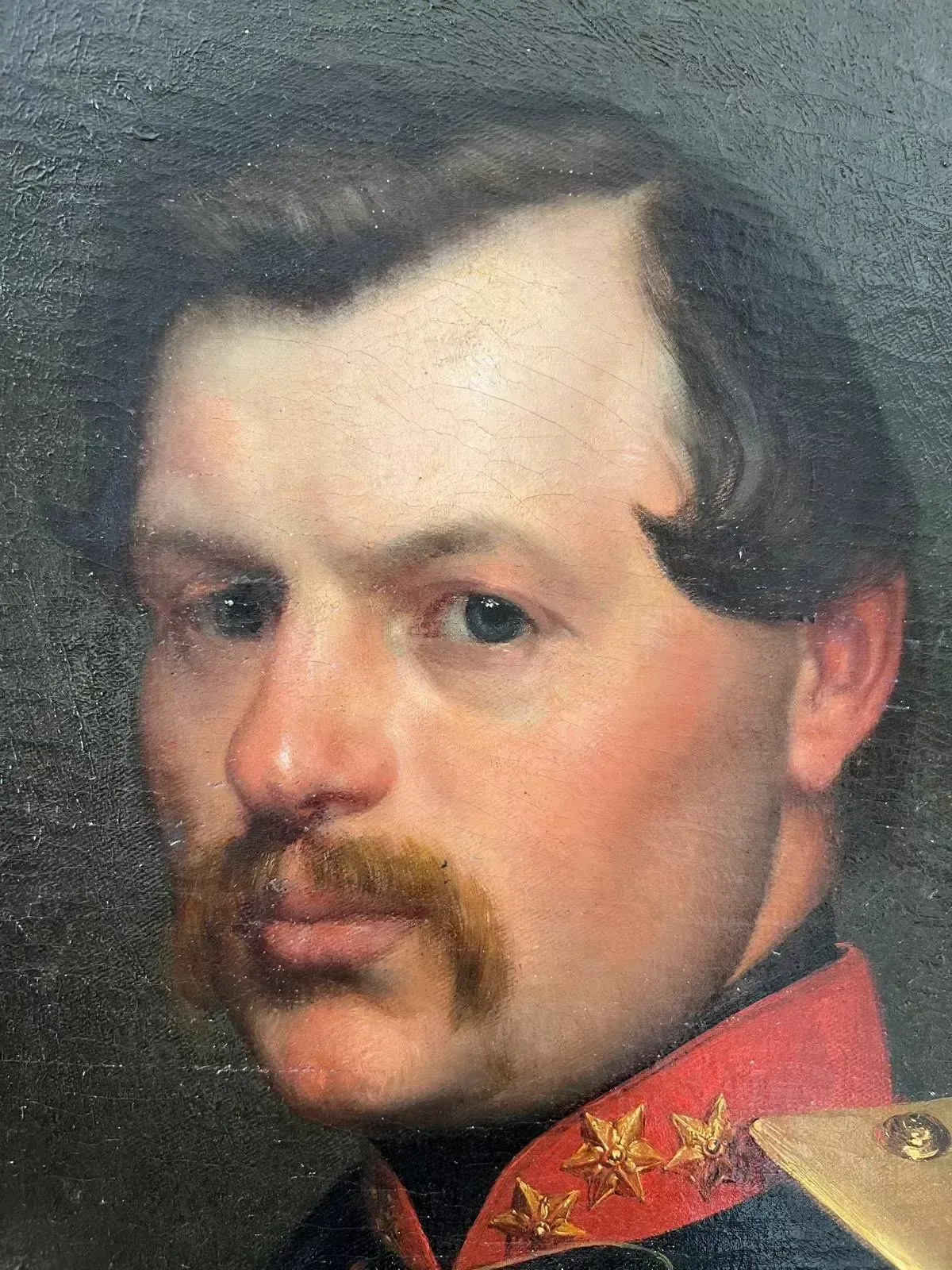 Portrait Of An Officer, Signed Willem Geets, Oil On Canvas, 1867, 19th Century photo vinterior