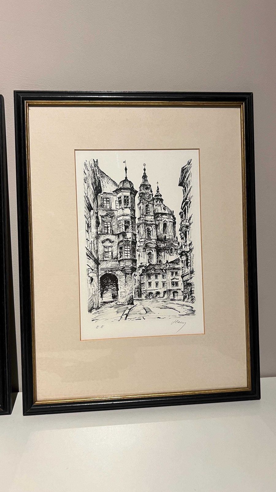 Set Of Two Framed Signed Prints – Prague Architecture And Cityscape Views photo 99.0