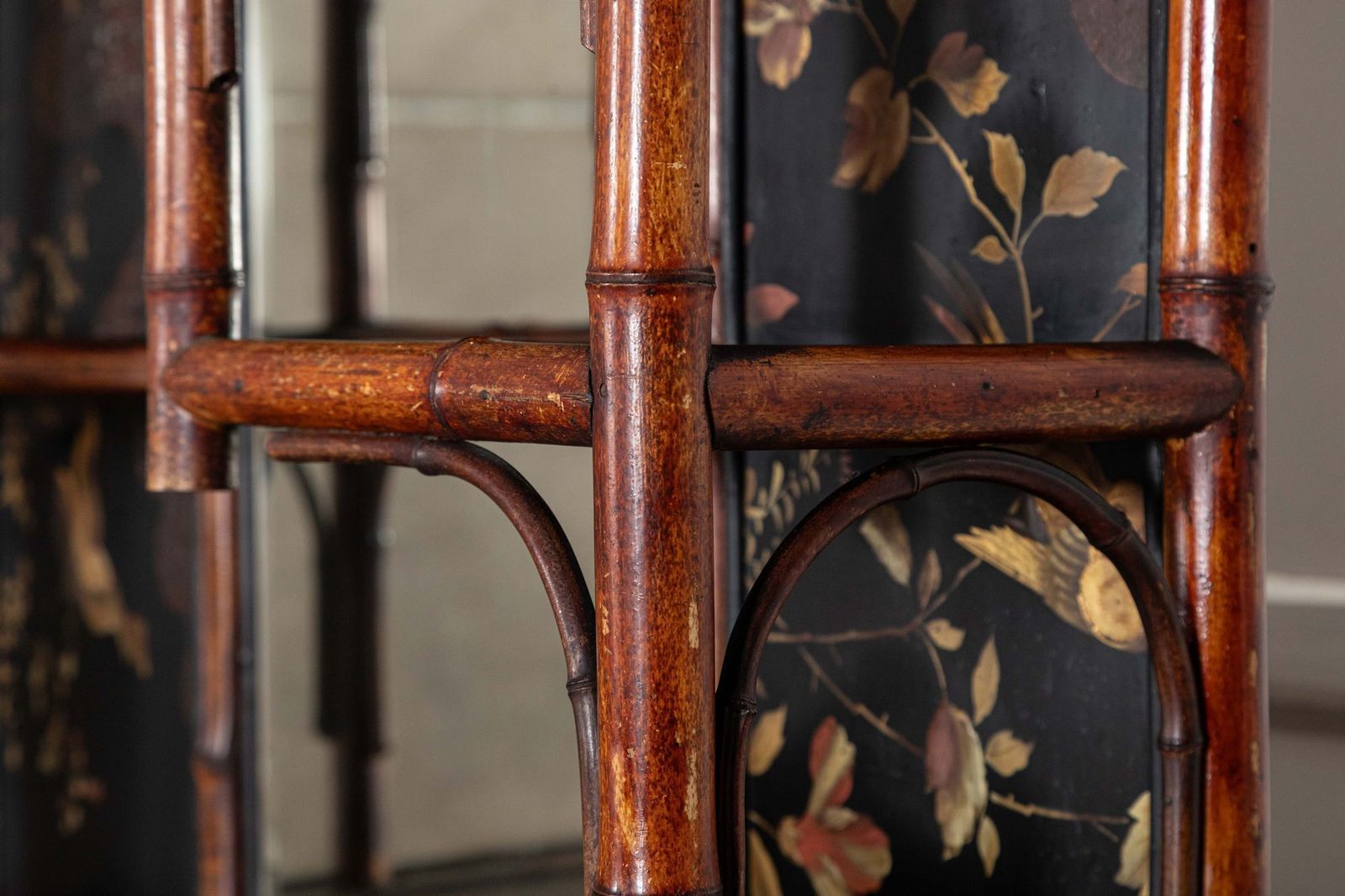 4543.0 19thc English Bamboo & Lacquered Chinoiserie Cabinet photo