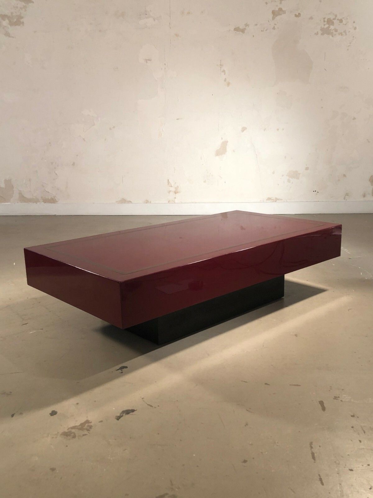 1970 Jc Mahey Coffee Table Lacquer Post Modernist Shabby Chic Jansen Willy Rizzo photo 3074.0
