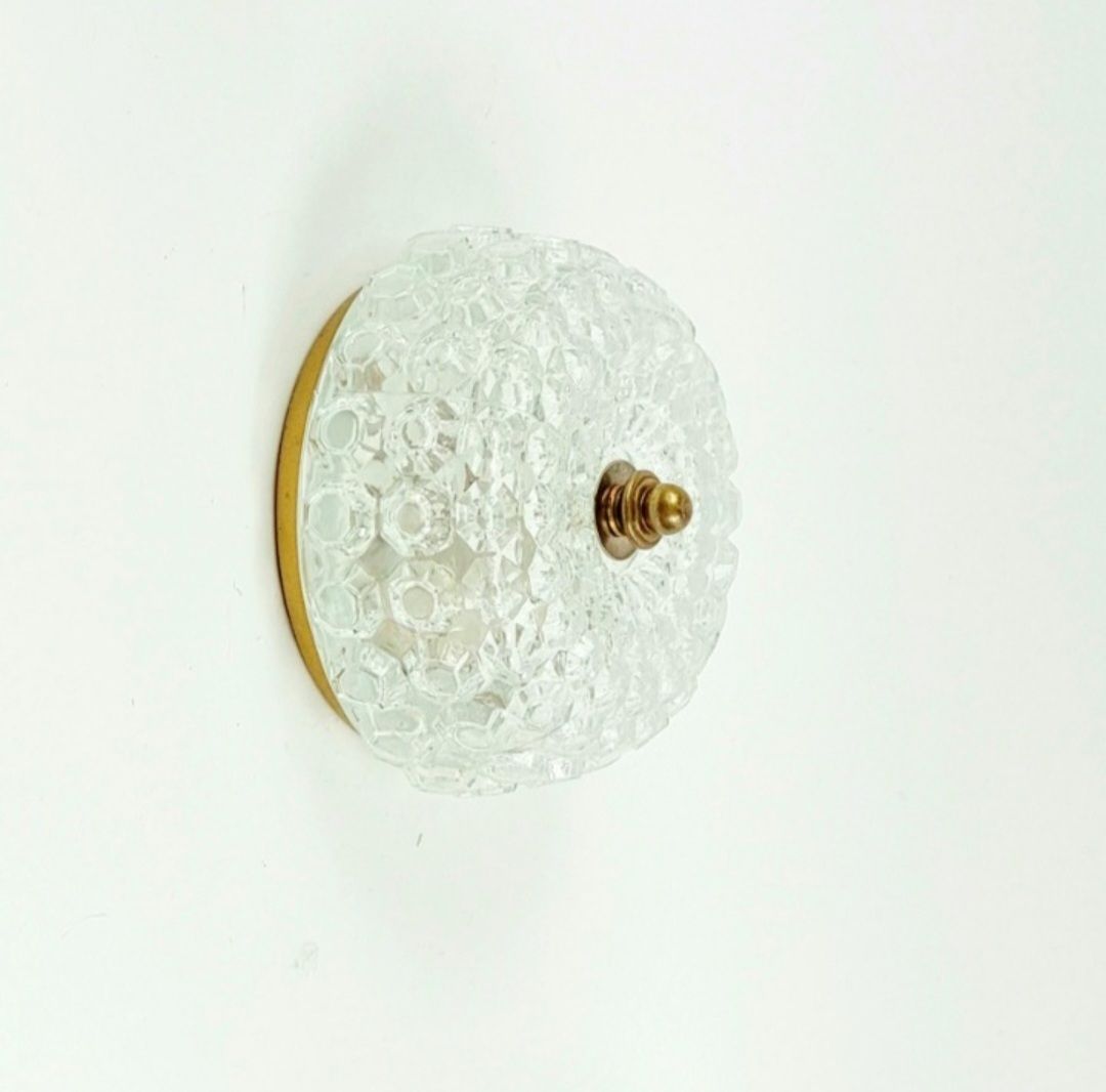 Paar Mid Century Diamant Glazen Wandlampen Van Helena Tynell Voor Limburg, Duitsland, Jaren 1960 photo Verlichting