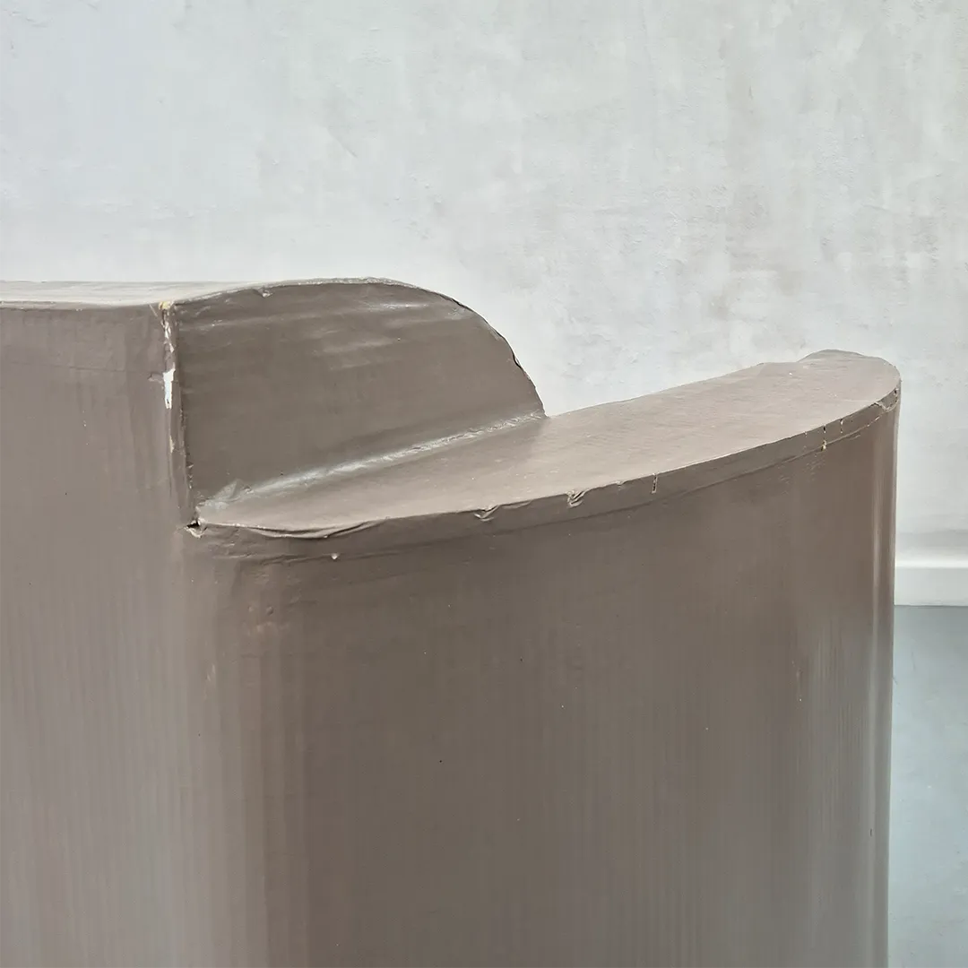 1980's Postmodern Cardboard Armchair: Brutalist Modernist Mid Century Style photo for sale