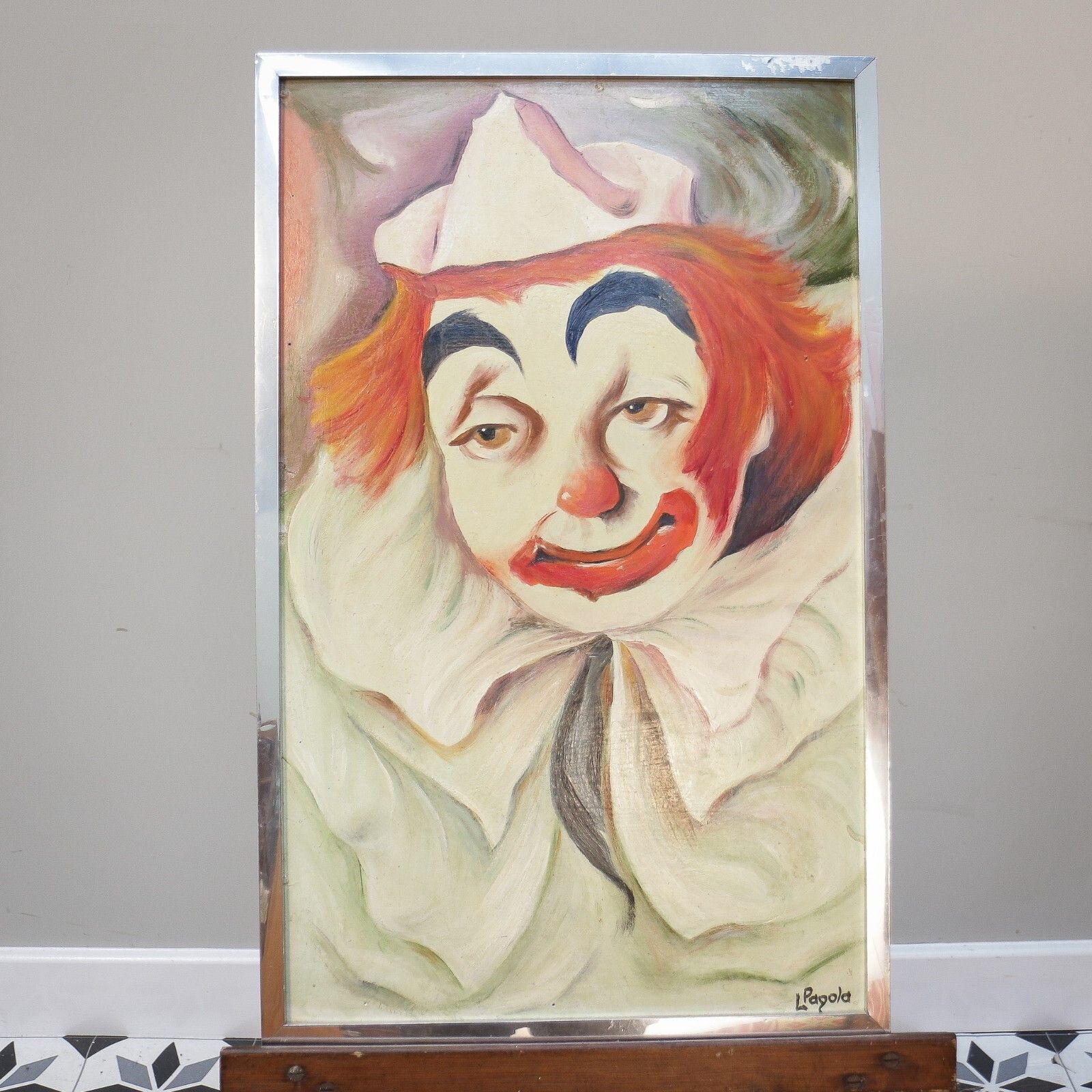 Painting Of Clown Acrylic On Board