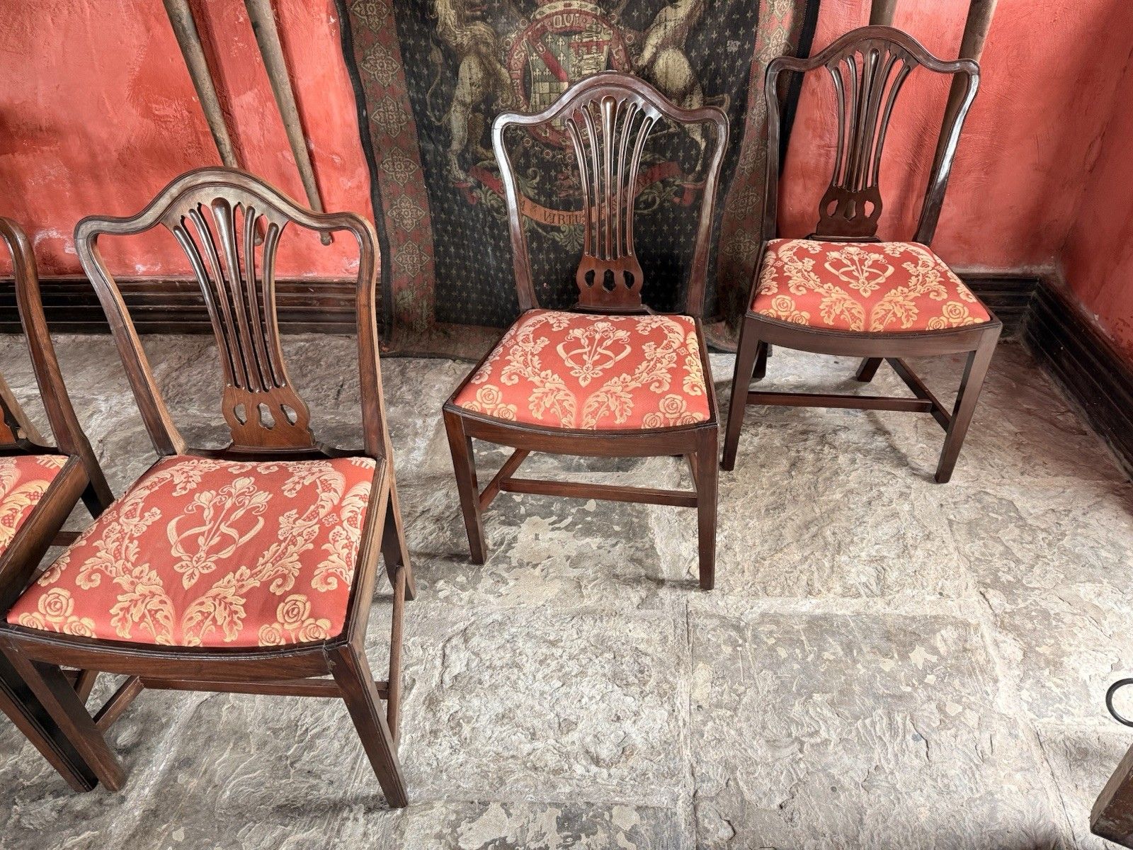 Set Of  Six Antique  Georgian Mahogany Drop In  Hepplewhite Dining Chairs C1800s photo 699.0