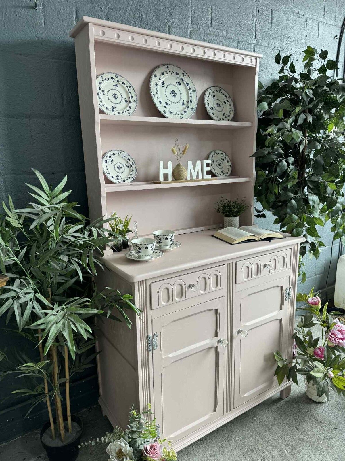 Available Now Lovely Professionally Upcycled Painted Vintage Dutch Dresser Pink photo Furniture