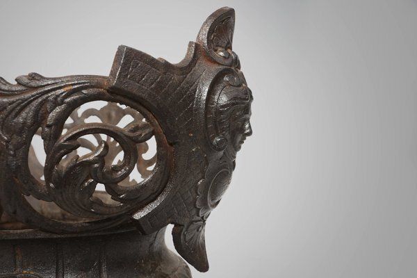 Cast Iron Planter Decorated With Masks And Lion Paws, France, 1850s photo 1332.0