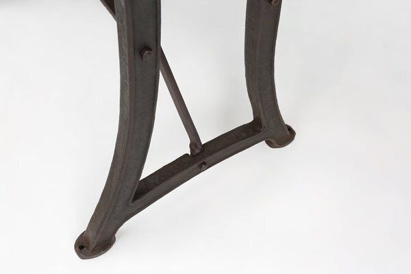 1538.0 Industrial Bistro Table With Cast Iron Legs And Wooden Top, Belgium, 1920s photo