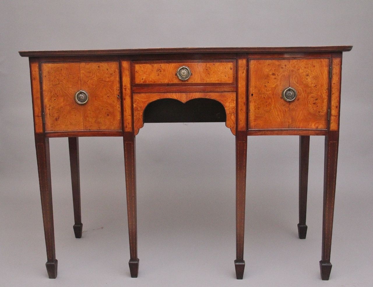 19th Century Mahogany And Burr Elm Sideboard By “The Woodworkers Ltd, Kilkenny