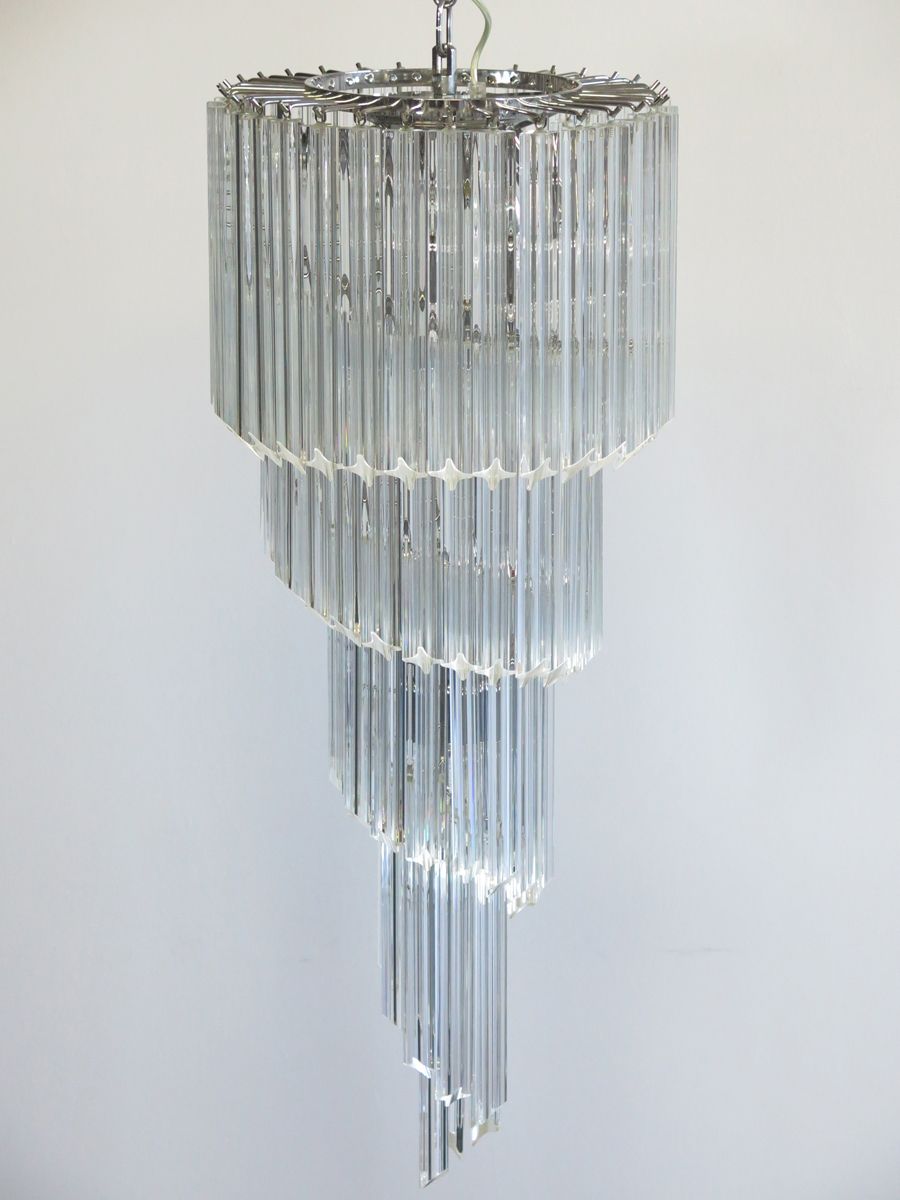 1900.0 Murano Chandelier 86 Trasparent Quadriedri Prism   Elena Model photo