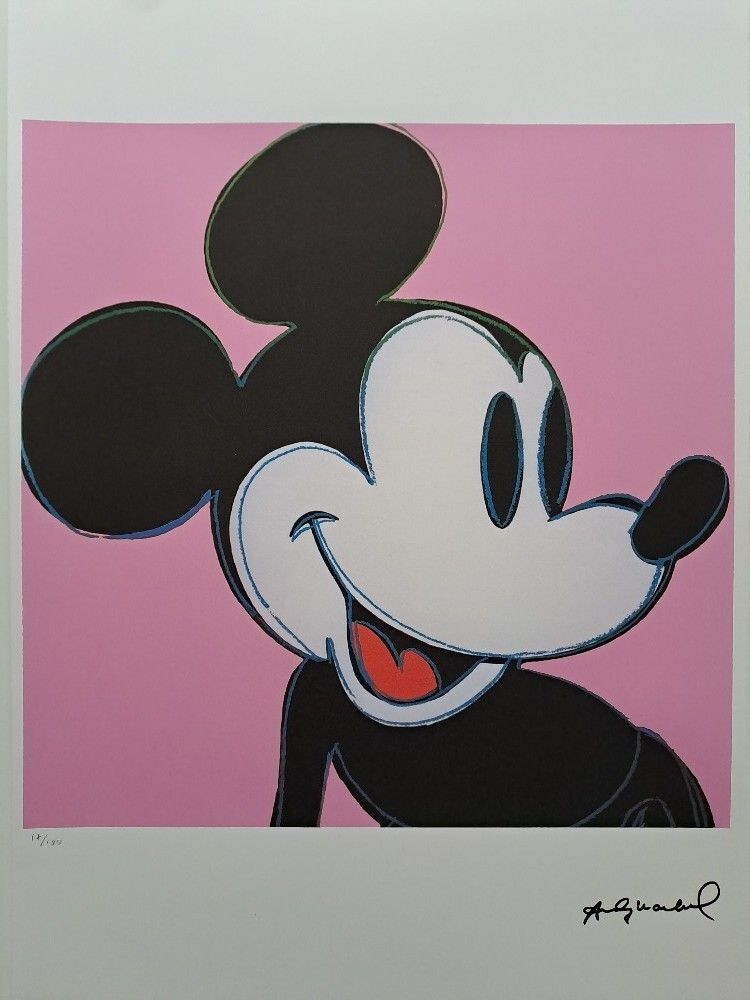 Andy Warhol Signierte Lithographie Mickey Mouse Zertifikat Leo Castelli