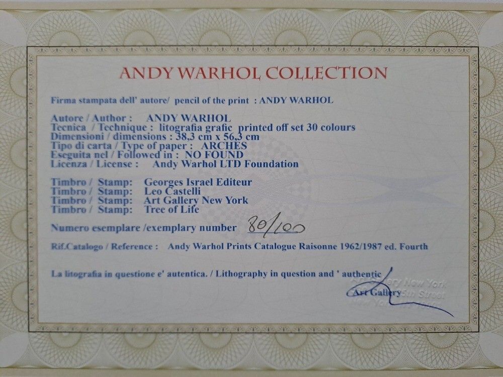 Andy Warhol Signierte Lithographie Mickey Mouse Zertifikat Leo Castelli photo for sale