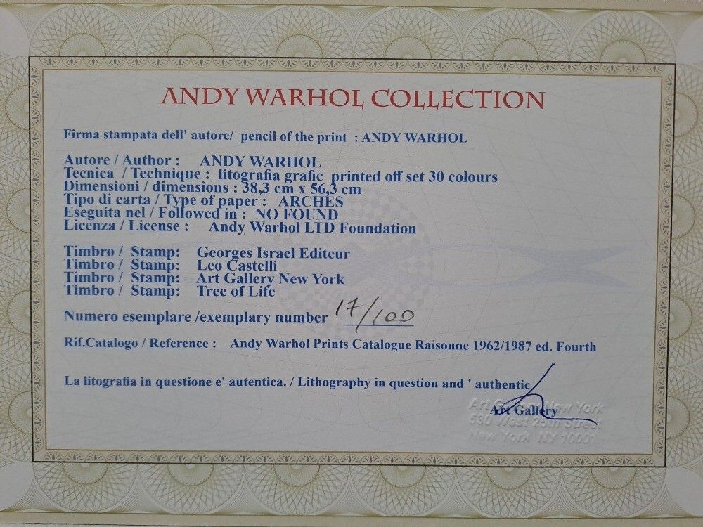 Andy Warhol Signierte Lithographie Mickey Mouse Zertifikat Leo Castelli photo for sale