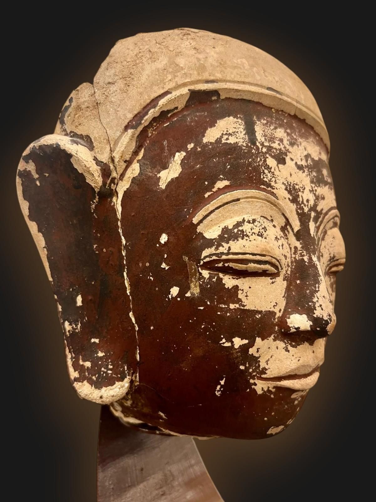 Terracotta Buddha Head, Shan State Kingdom, Burma, 16th18th Century photo Art