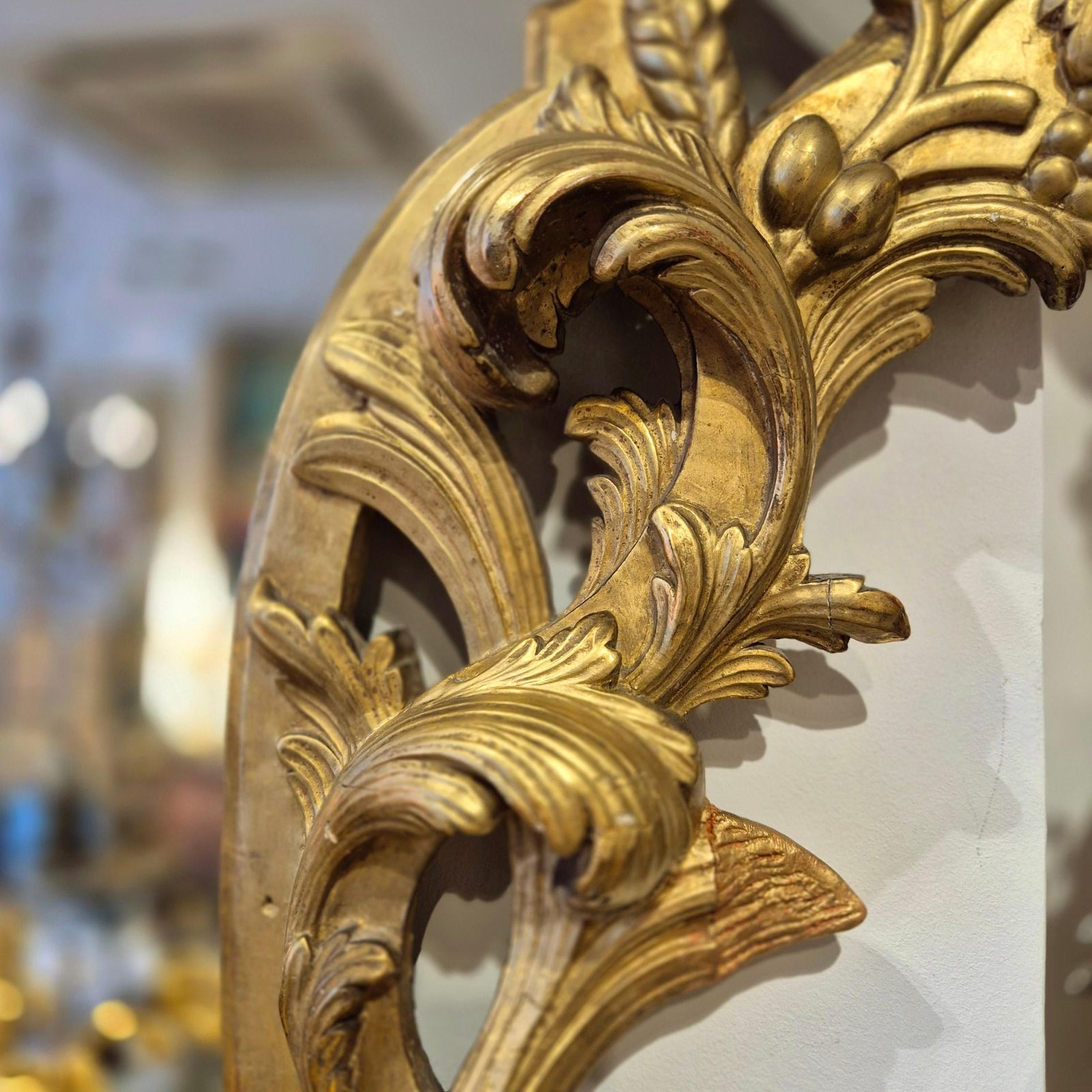 Gilded Wood Mirror With Putti, Italy, 19th Century photo buy
