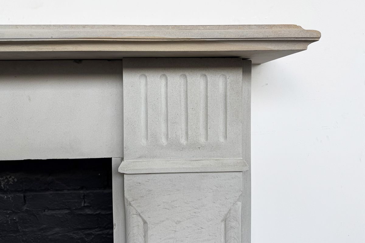 Large Antique 19th Century Victorian Grey Stone Fireplace Surround photo buy